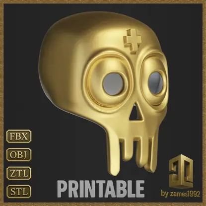 Aranyos koponya kiegészítő 3D nyomtatott modell