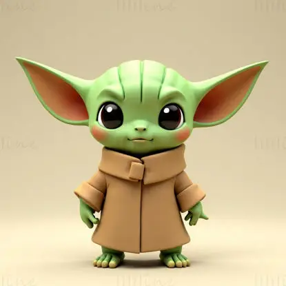 Modèle d'impression 3D mignon de Yoda