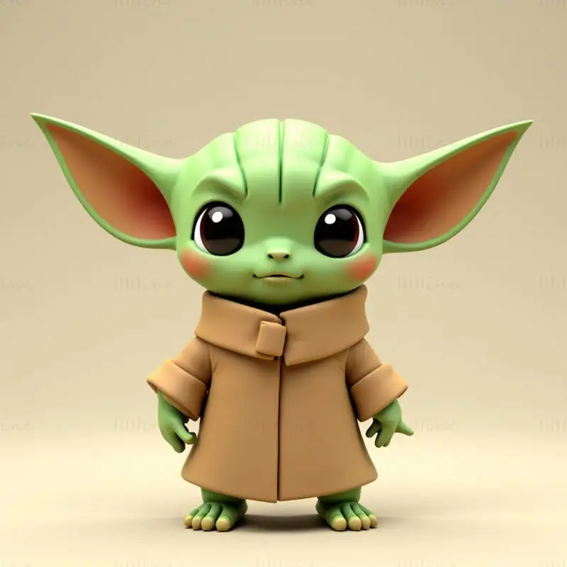 Lindo modelo de impresión 3D de Yoda