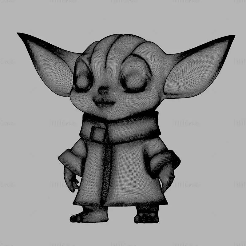 Lindo modelo de impresión 3D de Yoda