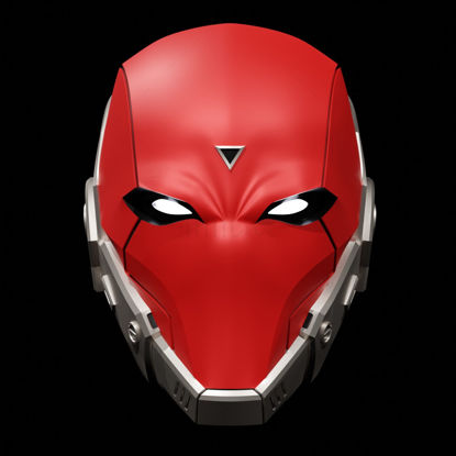 Cyber Red Hood nositelná helma V2 3D model připravený k tisku STL OBJ FBX
