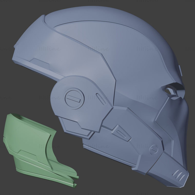 Cyber Red Hood Wearable Helmet V2 3D Model Ready to Print STL OBJ FBX