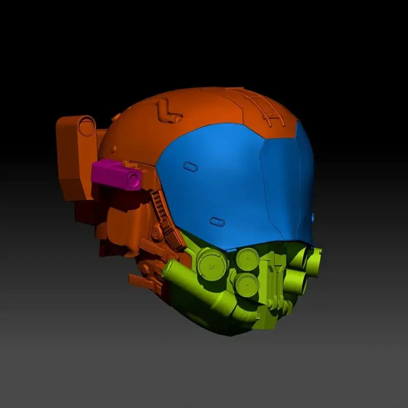 Archivos STL del modelo de impresión 3D del casco de guerrero de Cyberpunk 2077