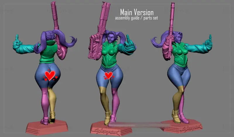 Cyberpunk Edgerunners Rebecca 3D Print Model STL soubory