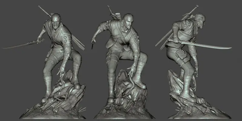 Cyberpunk Geralt 3D tiskový model STL souboru