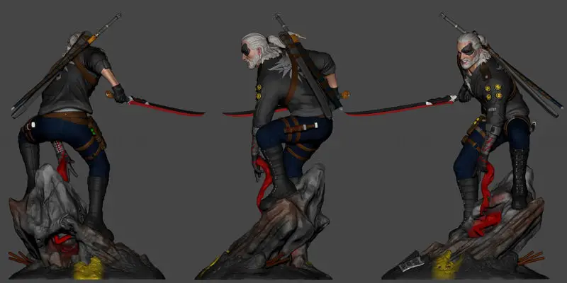 Cyberpunk Geralt 3D-Druck Modell STL-Datei