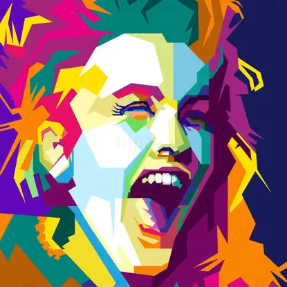 Cyndi Lauper cantora pop dos anos 80 Pop Art WPAP Vector