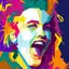 Cyndi Lauper 80s Pop Singer Pop Art WPAP Vector