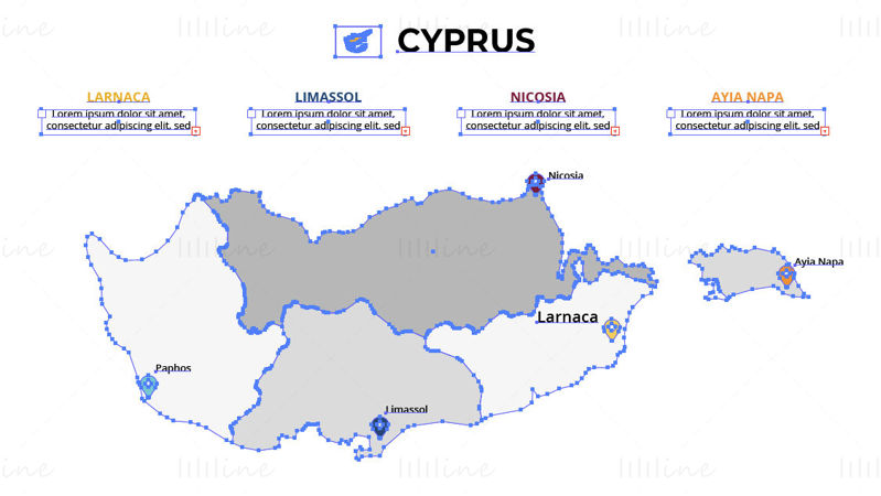 Cyprus map vector