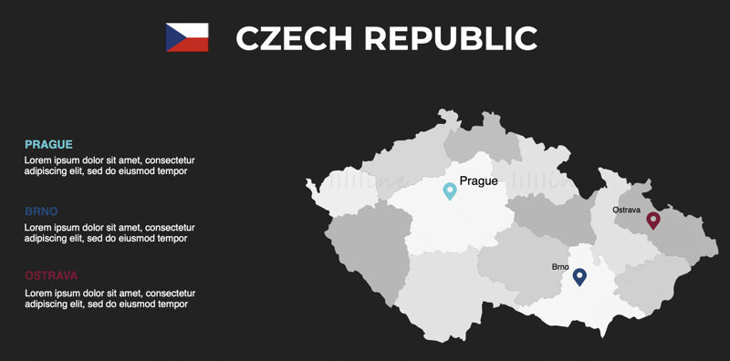 Czech Republic Infographics Map editable PPT & Keynote