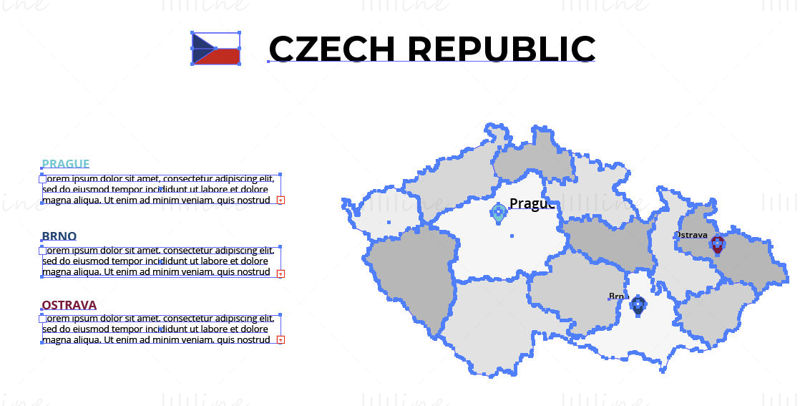 Czech Republic map vector