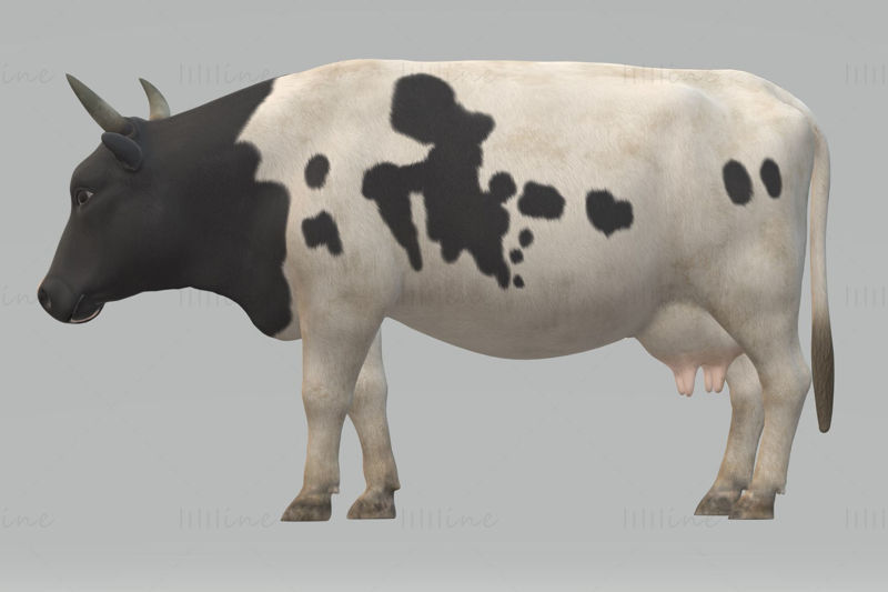 Süt İneği 3D Modeli Yazdırmaya Hazır