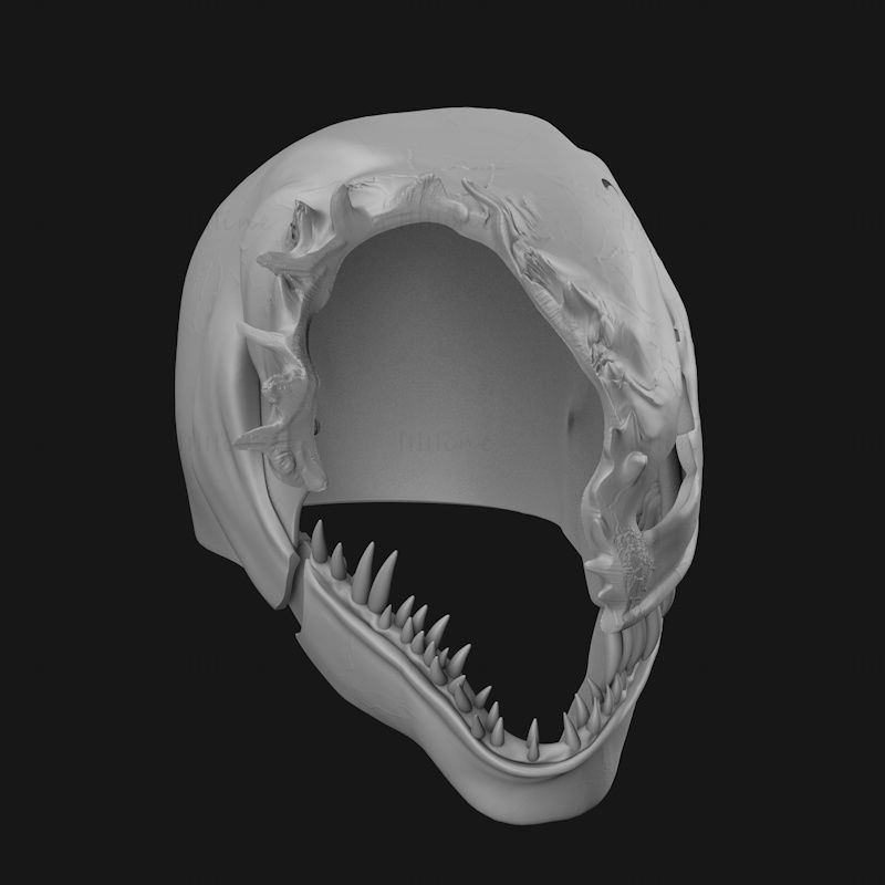 Damaged Venom Helmet 3D Print Model STL