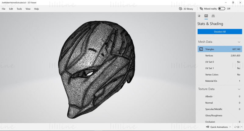 3D model čelade Dark Armor Iroman, pripravljen za tiskanje STL OJB FBX