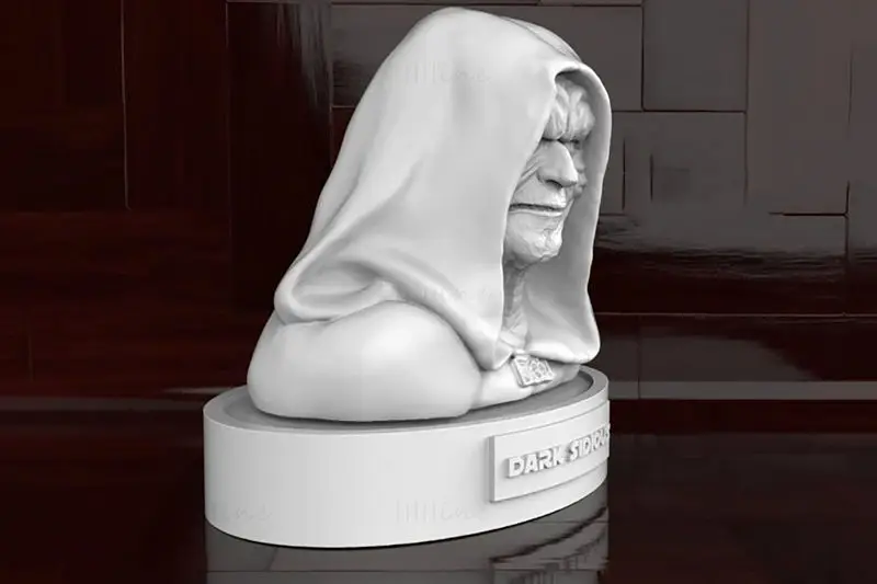 Dark Sidious Bust Figurine 3D Print Model STL