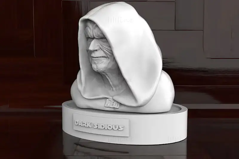 Dark Sidious Bust Figurine 3D Print Model STL