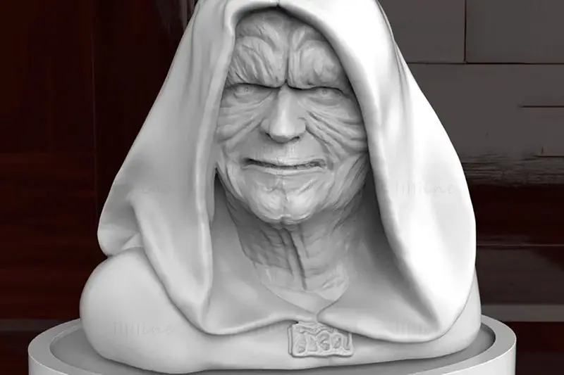 Dark Sidious Bust Figurine 3D Print Model STL