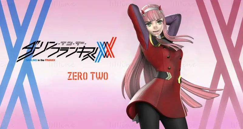 ダーリン・イン・ザ・フランキス - ゼロツー（下着と制服）3DプリントモデルSTLファイル