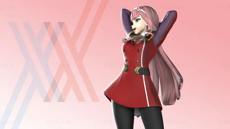 ダーリン・イン・ザ・フランキス - ゼロツー（下着と制服）3DプリントモデルSTLファイル