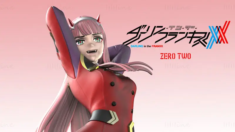 ダーリン・イン・ザ・フランキス - ゼロツー（下着と制服）3DプリントモデルSTLファイル