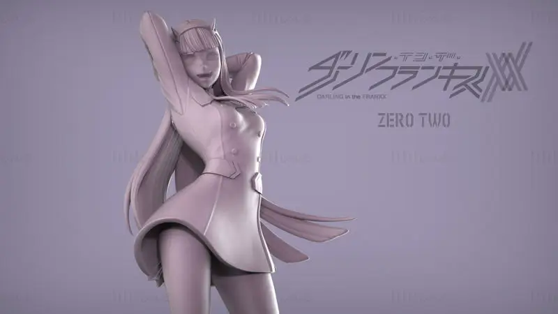 ダーリン・イン・ザ・フランキス - ゼロツー（下着と制服）3DプリントモデルSTLファイル