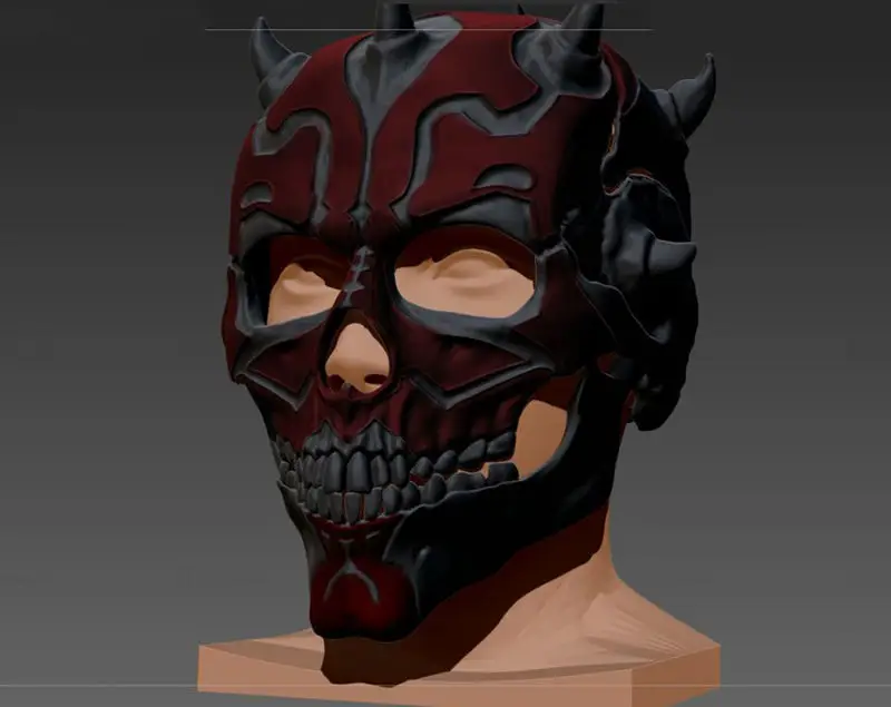 Modello di stampa 3D STL del casco del teschio di Darth Maul