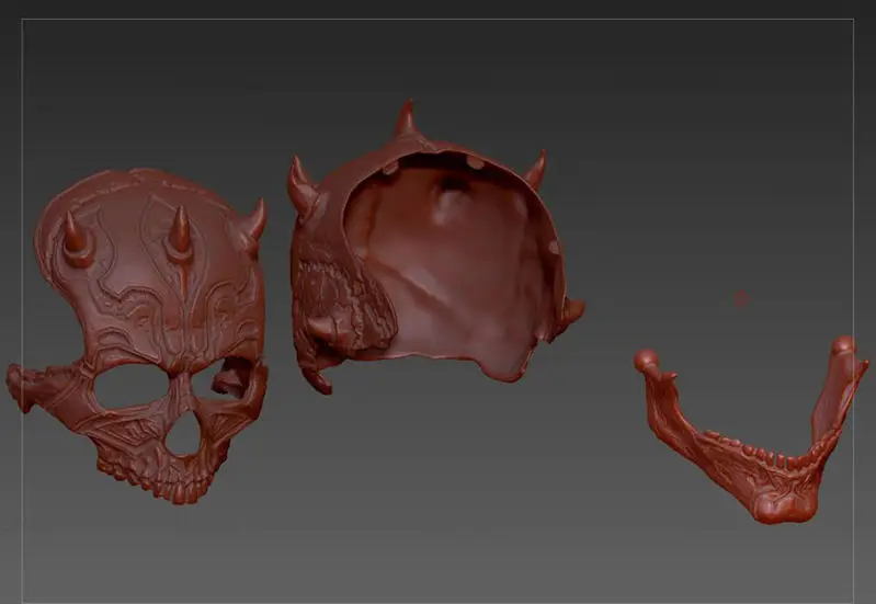 Modello di stampa 3D STL del casco del teschio di Darth Maul