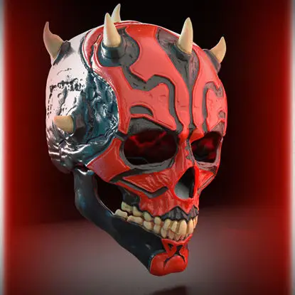 Modello di stampa 3D STL del casco del teschio di Darth Maul