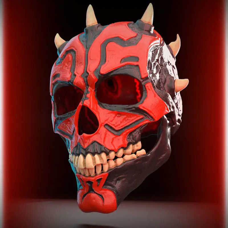 Modello di stampa 3D STL del casco del teschio di Darth Maul