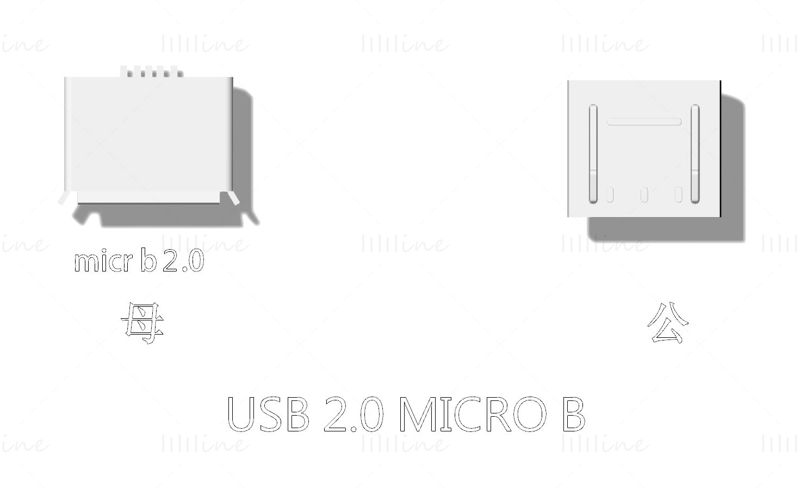 Cable de datos, accesorios de interfaz modelo 3d