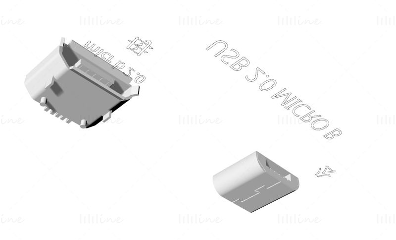 Cable de datos, accesorios de interfaz modelo 3d
