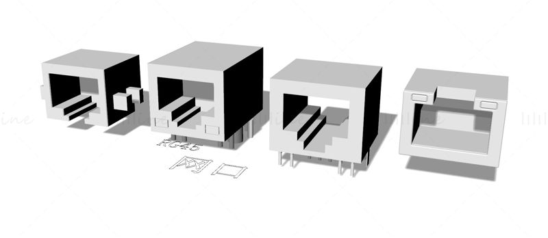 Datakabel, grensesnitttilbehør 3D-modell