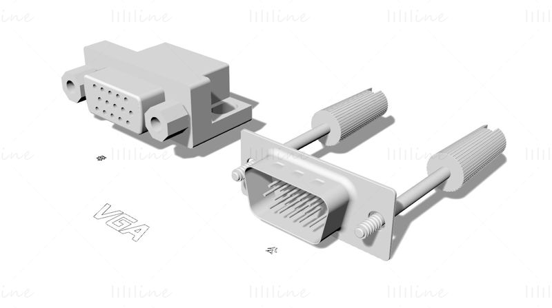 Data cable, interface accessories 3D model