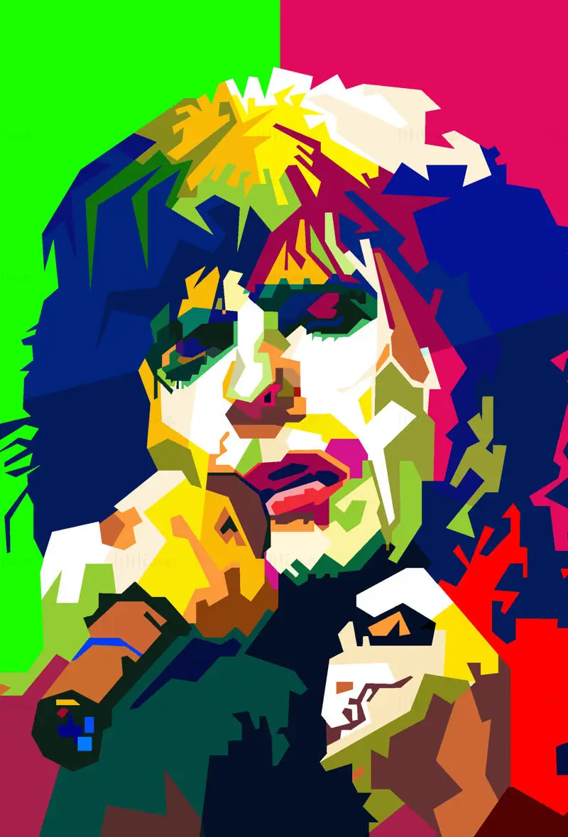 David Coverdale Hard rockový zpěvák Pop Art WPAP Vector