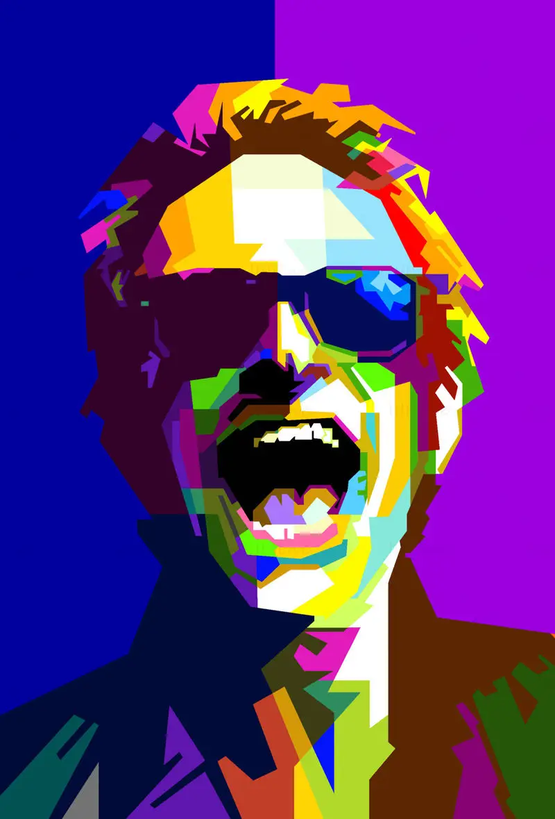 David Le Roth Van Halen Şarkıcı Pop Art WPAP Vektörü