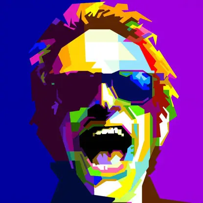 David Le Roth Van Halen Pevec Pop Art WPAP Vector