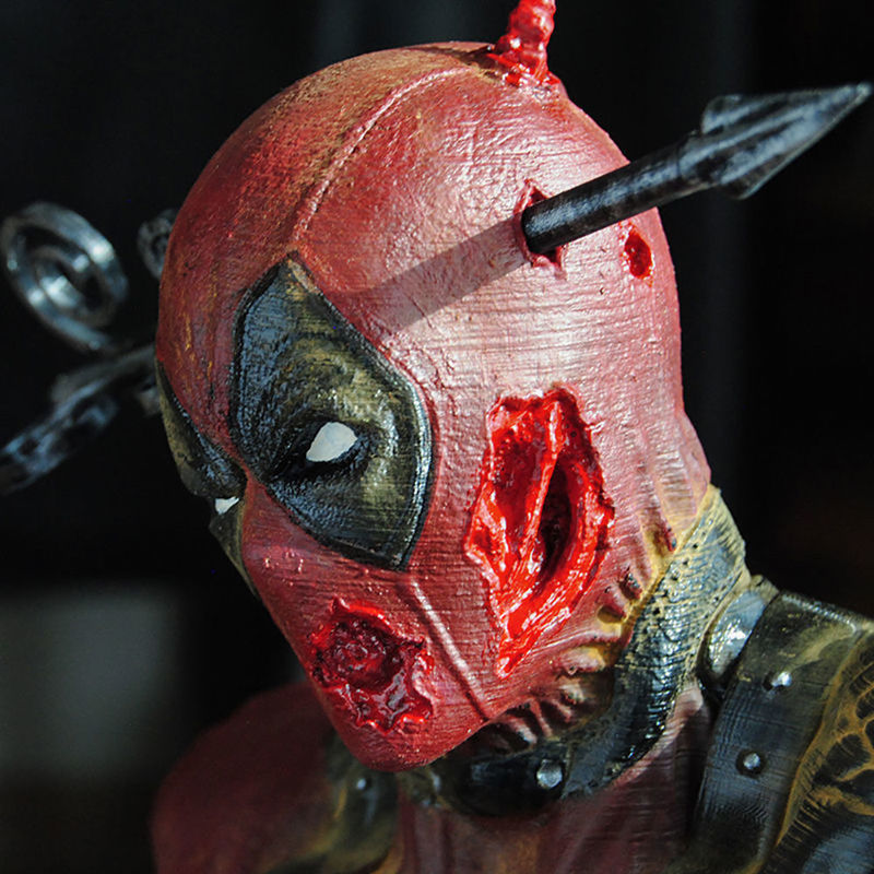 Deadpool Bust Arrow through the Head 3D Printing Model STL