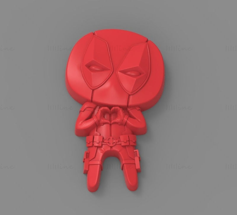Deadpool Feel the Love Magnet 3D Model Ready to Print STL