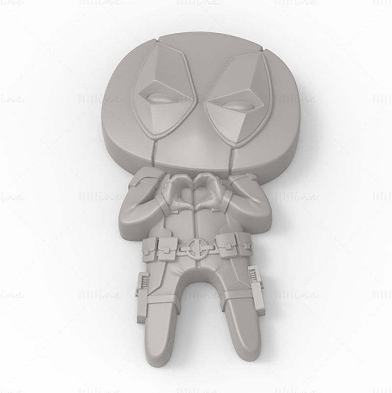 Deadpool Feel the Love Magnet 3D Model Ready to Print STL