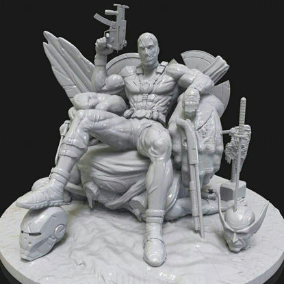 Deadpool on Throne 3D Model Ready to Print STL