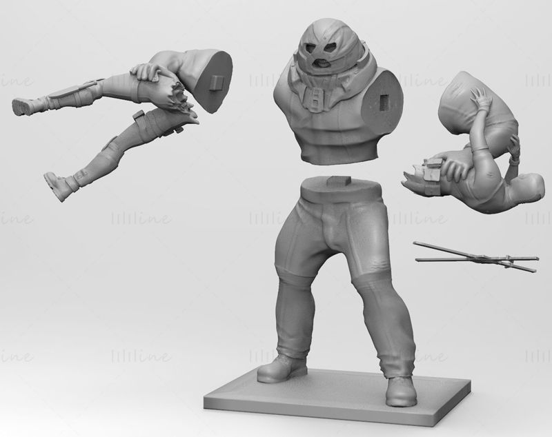 Deadpool vs Juggernaut 3D Model Ready to Print STL