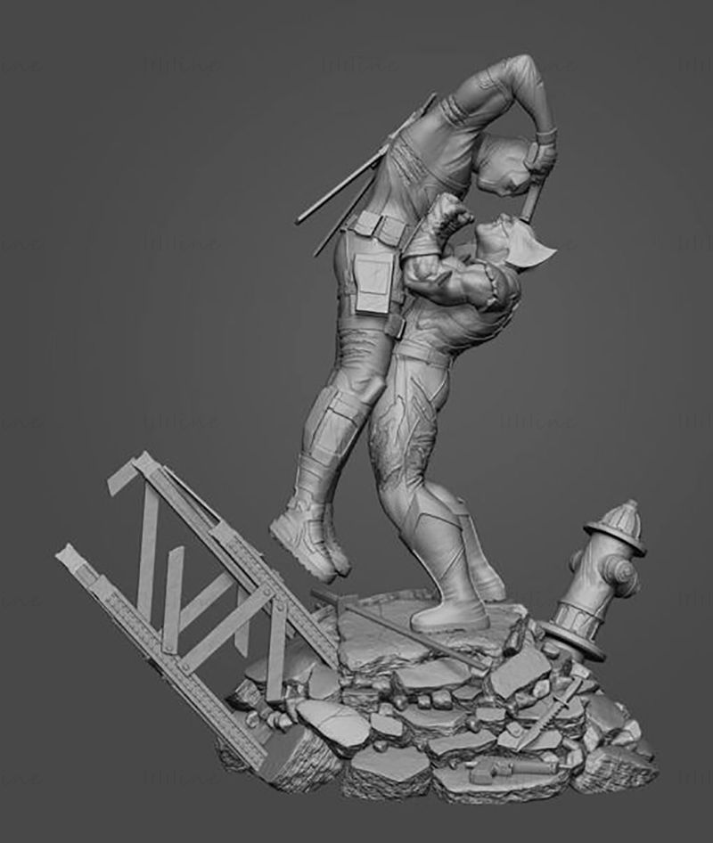 DeadPool vs Wolverine 3D-Modell bereit zum Drucken STL