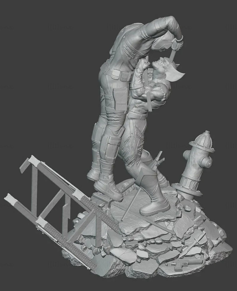 Modelo 3D DeadPool vs Wolverine pronto para imprimir STL