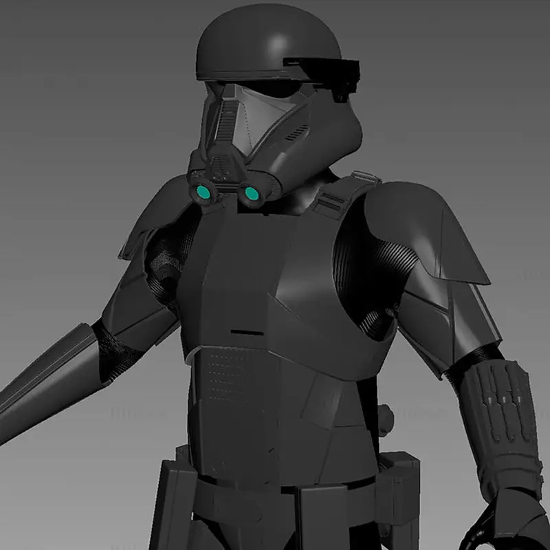 Death Trooper teljes páncélja a Star Wars 3D nyomtatási modelljéből