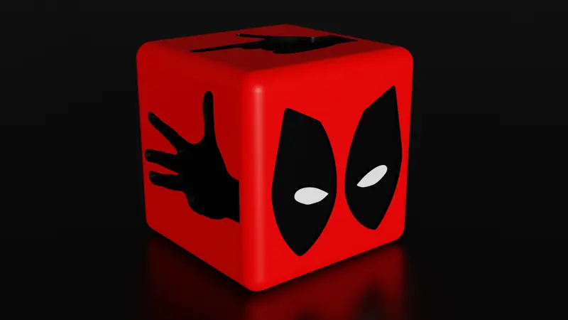 نموذج قابل للطباعة من لعبة DeathPool D6 Dice