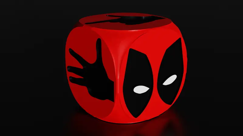 نموذج قابل للطباعة من لعبة DeathPool D6 Dice