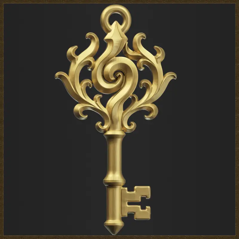 مدل چاپ سه بعدی طرح جواهر تزئینی طرح کلید