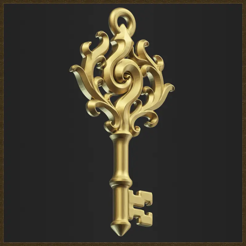مدل چاپ سه بعدی طرح جواهر تزئینی طرح کلید