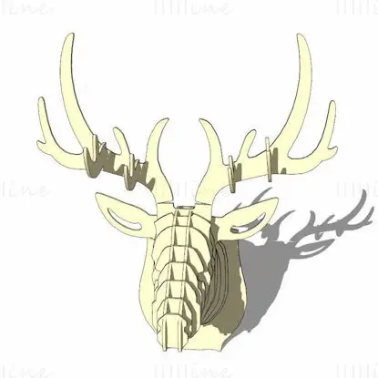 Modello 3d di schizzo della testa di cervo