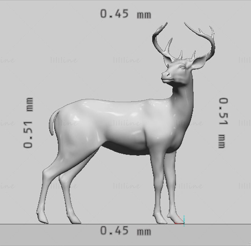 Deer Statue 3D Model Ready to Print